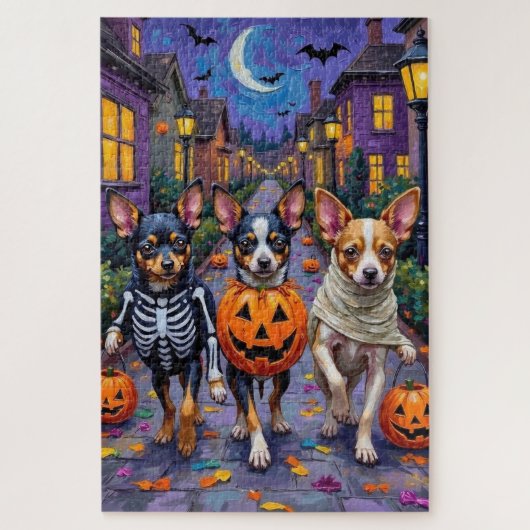 Puzzle Chiens Papillon Trick-or-Treating Costumes d'Hallo (Vertical)