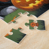 Puzzle Chiens Pitbull Citrouille Halloween Drôle (Côté)