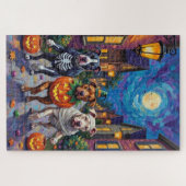 Puzzle Chiens Pitbull faisant Trick-or-Treating  Costumes (Horizontal)
