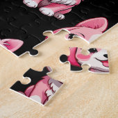 Puzzle Chiens roses mignons - Noir  (Côté)