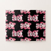 Puzzle Chiens roses mignons - Noir  (Horizontal)