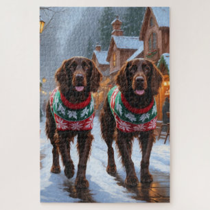 Puzzle Chiens Setter Anglais Noël Neige Fêtes