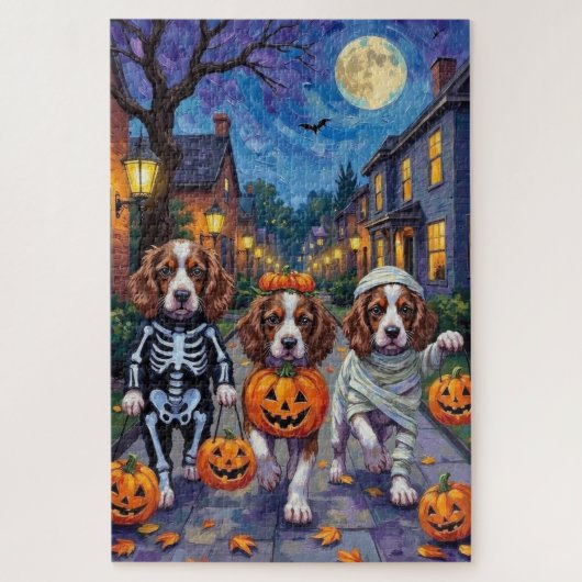 Puzzle Chiens Springer Spaniel en costumes d'Halloween (Vertical)