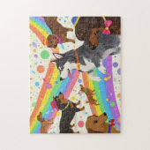 Puzzle Chiens sympas avec arc-en-ciel (Vertical)