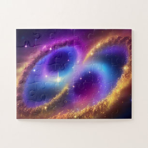 Puzzle Chiffre de violet cosmique Huit dans Galaxie d'or