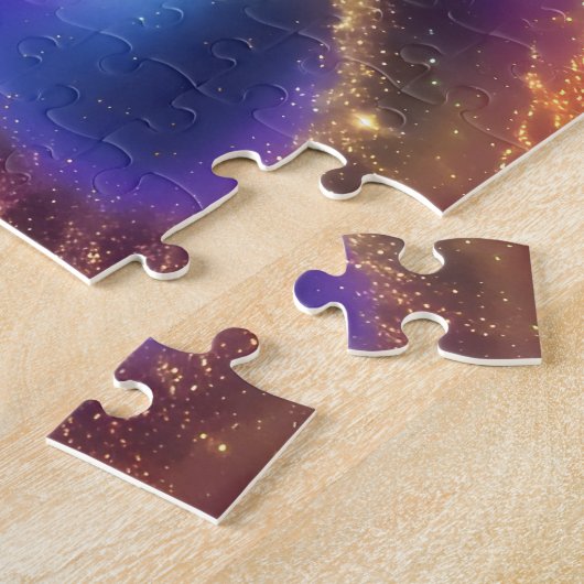 Puzzle Chiffre de violet cosmique huit en Galaxie en temp (Côté)