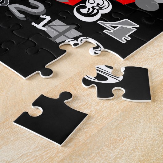 Puzzle Chiffres noir et blanc cool de Pi (Côté)