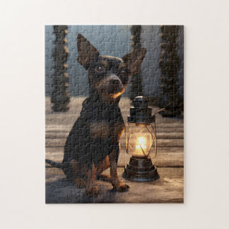 Puzzle Chihuahua À Côté De Lanturn