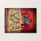 Puzzle Chihuahua Anniversaire Pizza Pie (Horizontal)