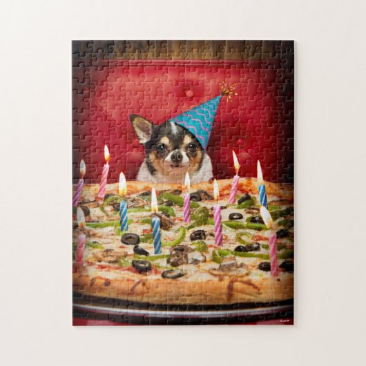 Puzzle Chihuahua Anniversaire Pizza Pie (Vertical)