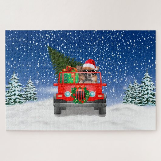 Puzzle Chihuahua chien avec cadeaux de Noël (Horizontal)