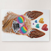 Puzzle Chihuahua Chien avec Coeurs Saint Valentin (Horizontal)