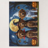 Puzzle Chihuahua Chien Citrouille Halloween Funny (Vertical)