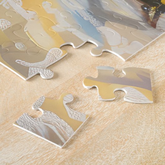 Puzzle Chihuahua Chien équitation moto Noël (Côté)