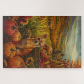 Puzzle Chihuahua Chien moisson d'automne Thanksgiving (Horizontal)