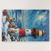 Puzzle Chihuahua Christmas Lighthouse Holiday (Horizontal)