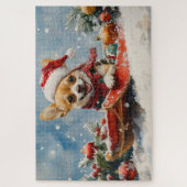 Puzzle Chihuahua Dog in Sledge Let it neiger Noël (Vertical)