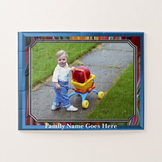 Puzzle Child or Family Photo with Name (Horizontal)