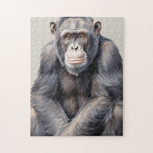 Puzzle Chimpanzé aquarelle peinture de singe (Vertical)