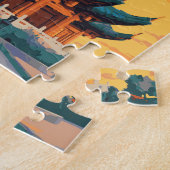 Puzzle China Illustration Travel Art Vintage (Côté)