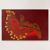 Puzzle Chine Dragon rouge et or design (Horizontal)