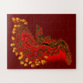 Puzzle Chine Dragon rouge et or design (Horizontal)