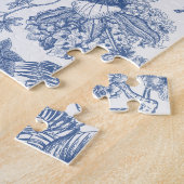 Puzzle Chinoiserie classique bleue et blanche (Côté)