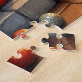 Puzzle Chinook Sitting by Fireplace with Christmas Lights (Côté)