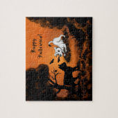 Puzzle Chiot avec chat et chauve-souris noirs, Happy Hall (Vertical)