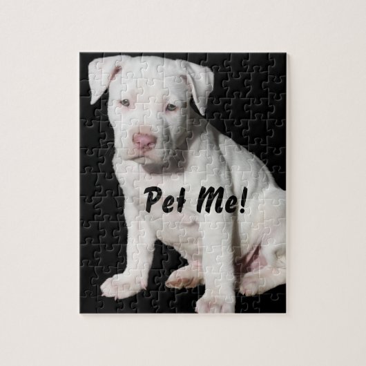 Puzzle Chiot blanc de Pitbull de bébé (Vertical)