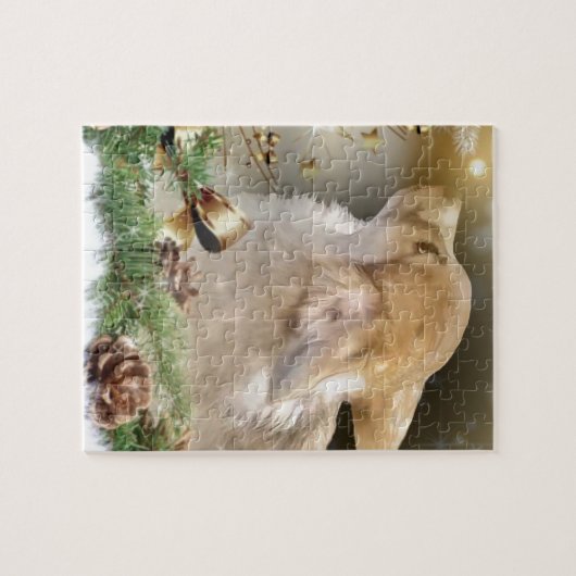 Puzzle Chiot de corgi de Noël (Horizontal)