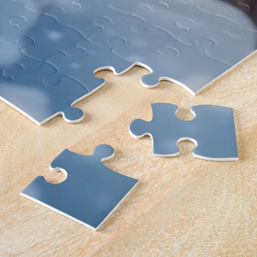 Puzzle Chiot de Noël dans la neige un jour d'hiver (Côté)