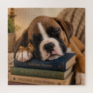 Puzzle Chiot endormi sur des livres