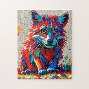 Puzzle Chiot Expressif dessin animal abstrait