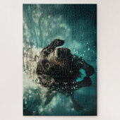 Puzzle Chiot Labrador Nageant Sous l'Eau Design (Vertical)
