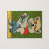 Puzzle chiot lisant le journal (Horizontal)