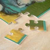 Puzzle chiot lisant le journal (Côté)