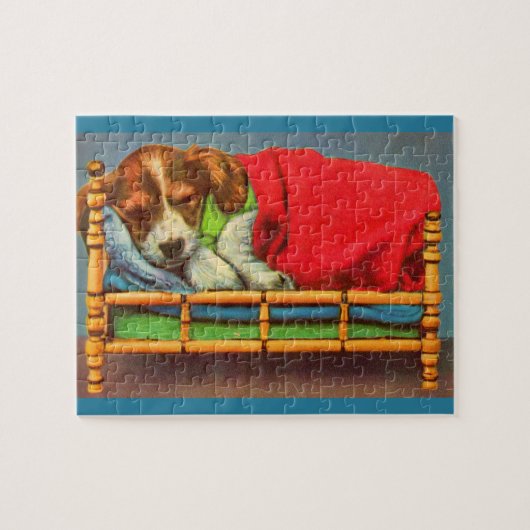 Puzzle chiot mignon endormi (Horizontal)