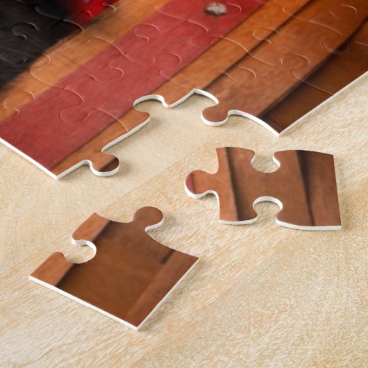 Puzzle Chiot noir de labrador retriever dans un panier (Côté)