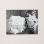 Puzzle Chiot noir et blanc de Shih-Tzu (Horizontal)