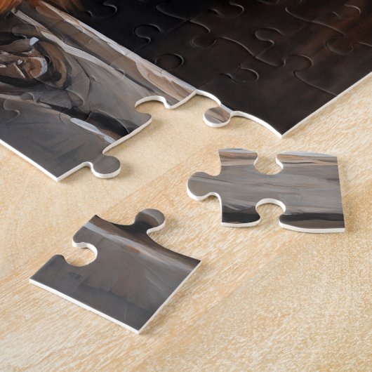 Puzzle Chiot noir et tan Cavalier (Côté)