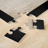 Puzzle Chiot pull noir et blanc avec neige (Côté)