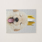 Puzzle Chiot royal endormi avec couronne (Horizontal)