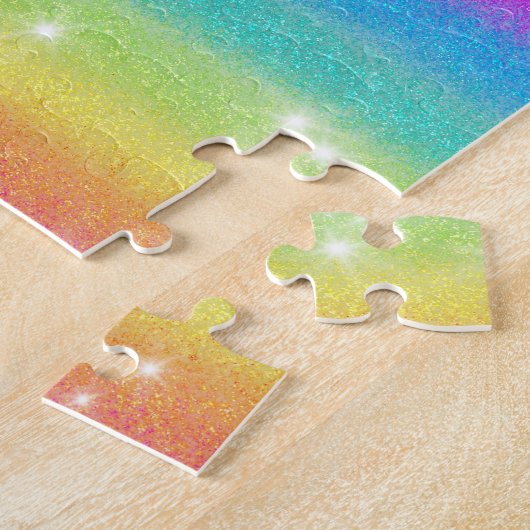 Puzzle Chiots arc-en-ciel pour filles avec nom personnali (Côté)