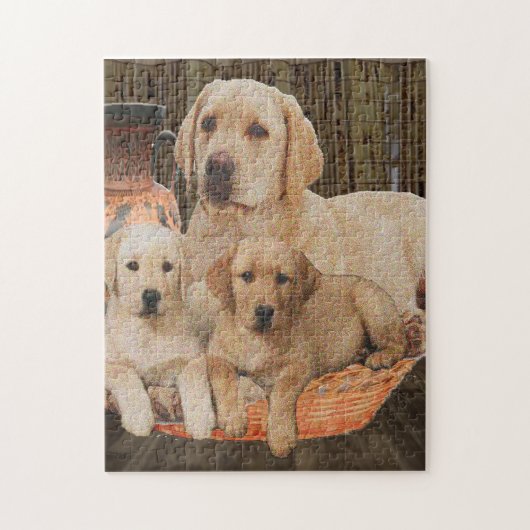 Puzzle chiots labrador mignons (Vertical)
