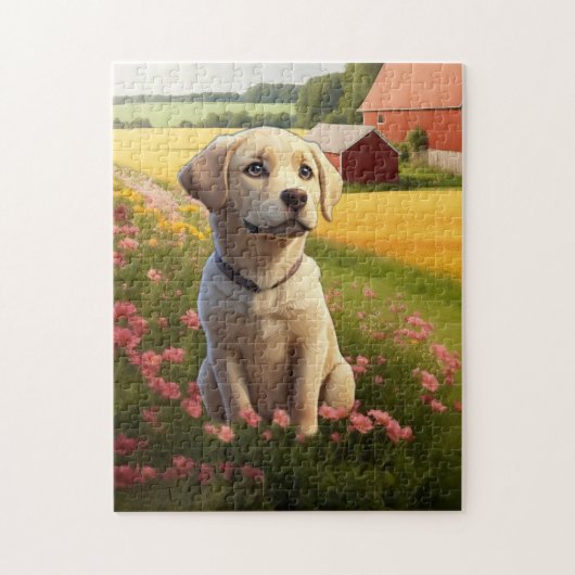Puzzle Chiots Labrador Retriever Jaune (Vertical)