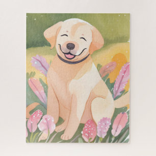 Puzzle Chiots Labrador Retriever Lab Dog Mignon Aquarel