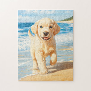 Puzzle Chiots Labrador Retriever sur la Plage