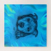 Puzzle Chiots Staffy Bleu (Horizontal)