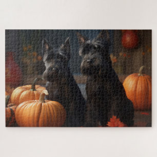 Puzzle Chiots Terrier Ecossais Délice d'Automne Citrouill
